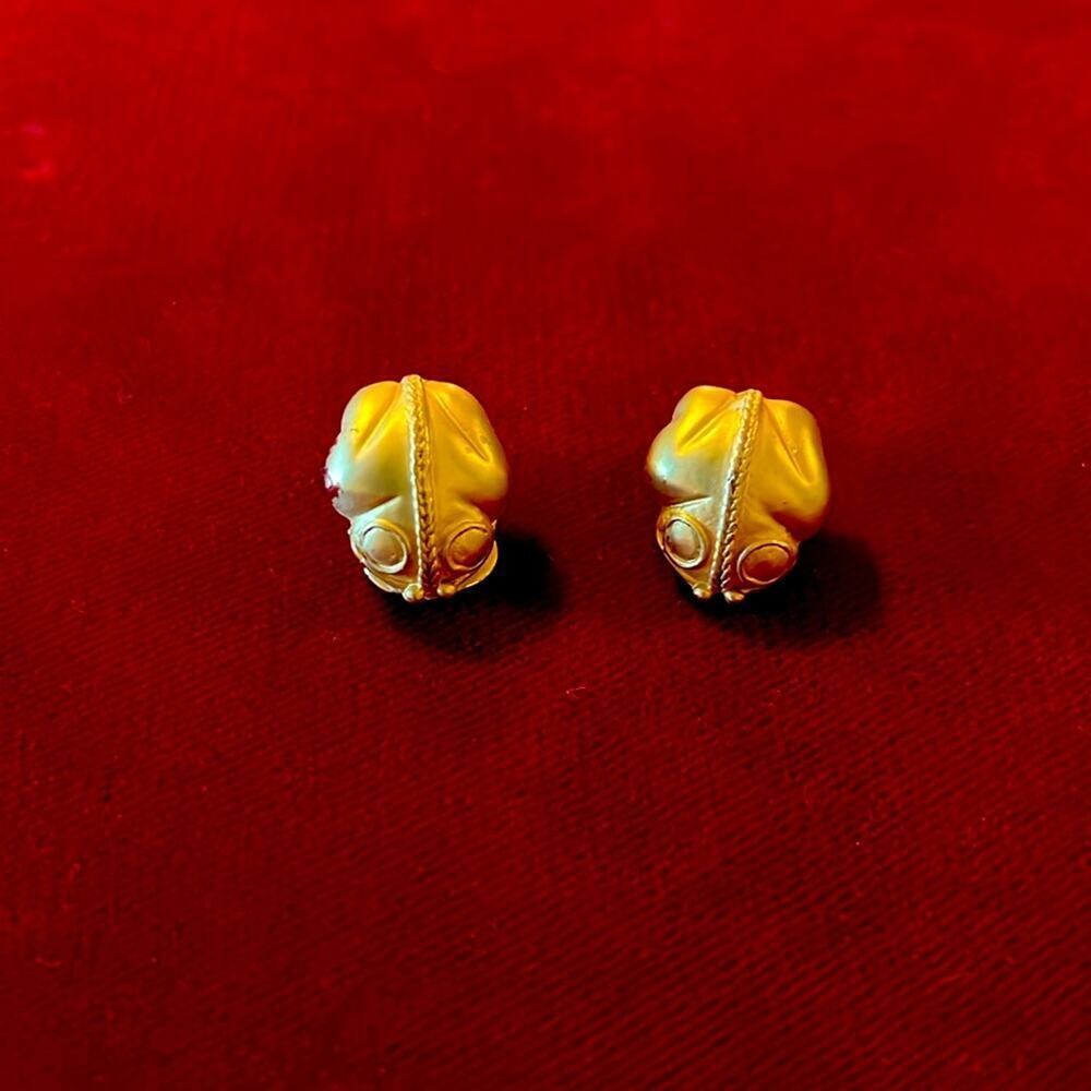 Vintage Frog Clip On Earrings